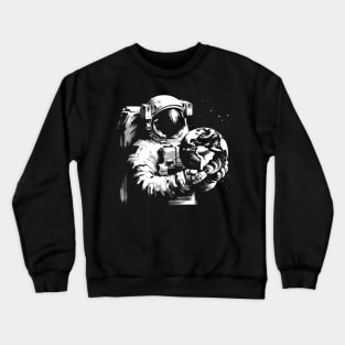 Vintage Astronaut Outer Space Science Earth Retro Space Crewneck Sweatshirt